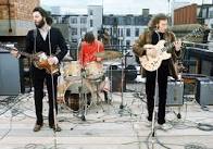 Beatles playing live on rooftop