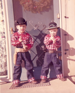 Little Cowboys Tom and Doug at Christmas