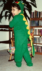 Kristen as dinosaur for Halloween