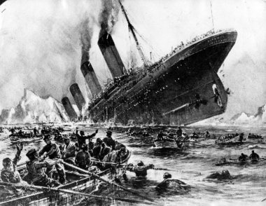 Artist rendering of the sinking Titanic by Will Stoewer