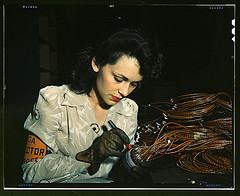 Woman aircraft worker - picture from Flickr Library of Congress collection