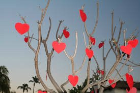 Love of life, hearts on trees
